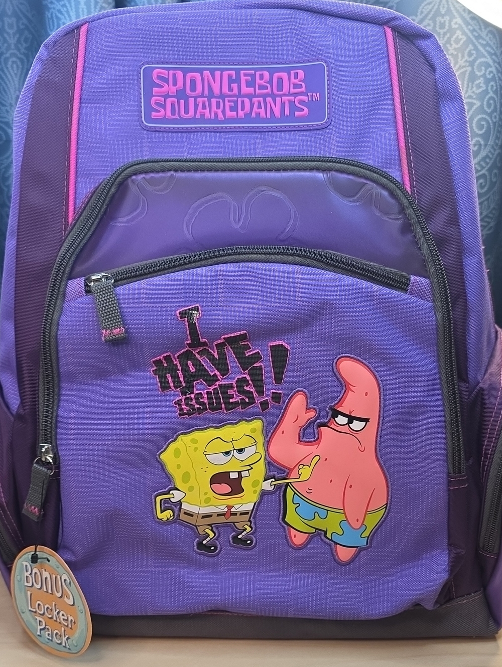 Vintage 2002 SpongeBob SquarePants Backpack NWT "I Have Issues" Patrick Kmart